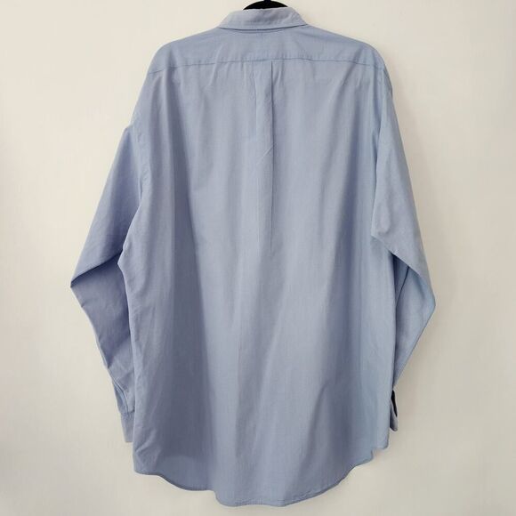 Ralph Lauren Blake blue small check plaid long sleeve button front shirt size XL - Picture 4 of 6